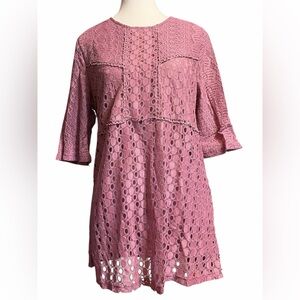Suzanne Betro Lace top in a dusty rose color Romantic Boho